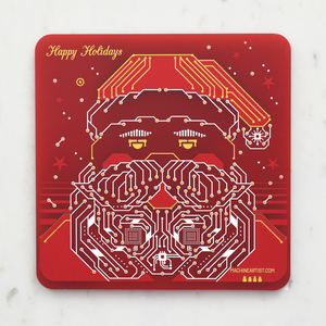PCB Coaster Santa & Christmas Stocking