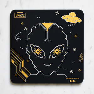 Pcb coaster alien