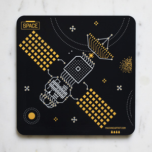 Pcb coaster satelite