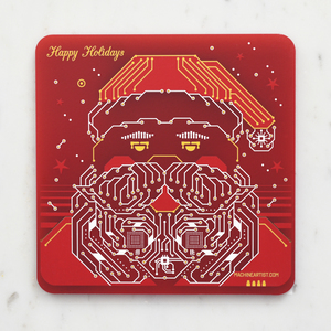 Pcb coaster christmas santa