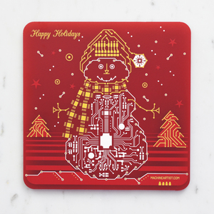 Pcb coaster christmas snowman