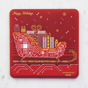 Pcb coaster christmas sleed