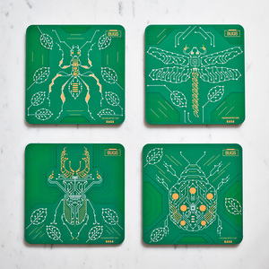  PCB Coaster Bugs 4 Piece Set