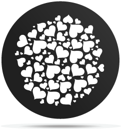 Gobo breakup pattern hearts