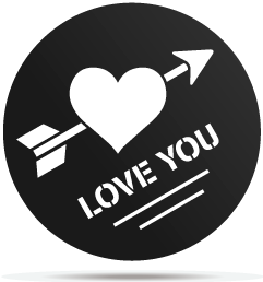 1833014 gobo valentines arrow