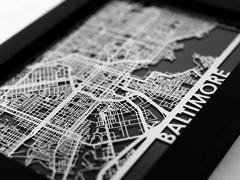 Baltimore - Stainless Steel Map - 5"x7"