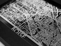 Boise - Stainless Steel Map - 5"x7"