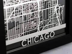 Chicago - Stainless Steel Map - 5"x7"