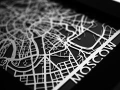 Moscow - Stainless Steel Map - 5"x7"