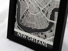 New Orleans - Stainless Steel Map - 5"x7"