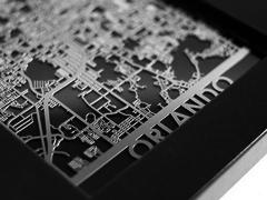 Orlando - Stainless Steel Map - 5"x7"