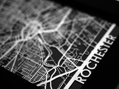 Rochester - Stainless Steel Map - 5"x7"