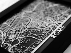 Rome - Stainless Steel Map - 5"x7"