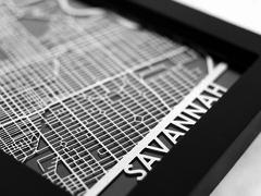 Savannah - Stainless Steel Map - 5"x7"