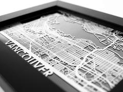 Vancouver - Stainless Steel Map - 5"x7"