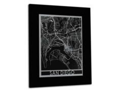 San Diego - Stainless Steel Map - 11"x14"